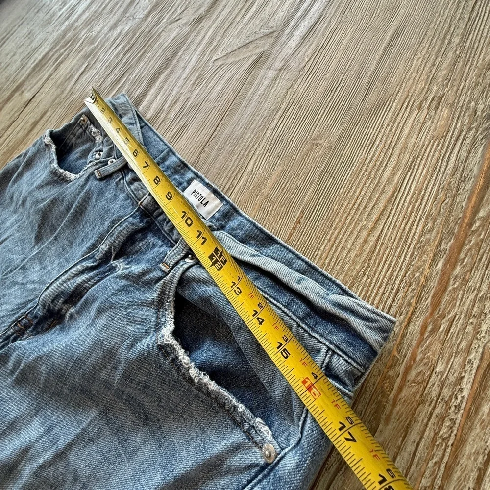 Pistola Blue Denim wide leg distressed Jeans 31